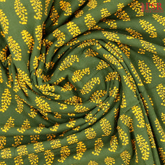 Bottle Green Jaipur Cotton Print Running Material