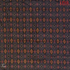 Black Pochampally Silk Dress Material