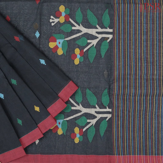 Black Bengal Cotton Saree