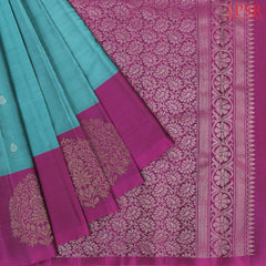 Dark Turquoise Soft Silk Mix Saree