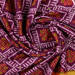 Burgundy Ikkat Tussar Saree