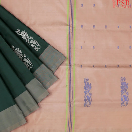 Bottle Green Vazhainaar Silk Saree