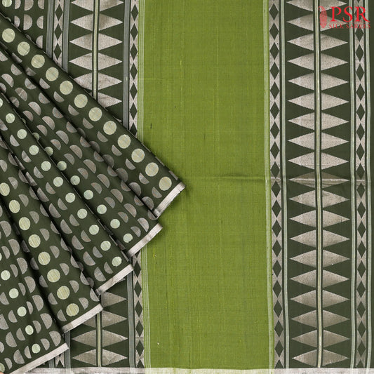 Dark Pickle Green Soft Silk Saree