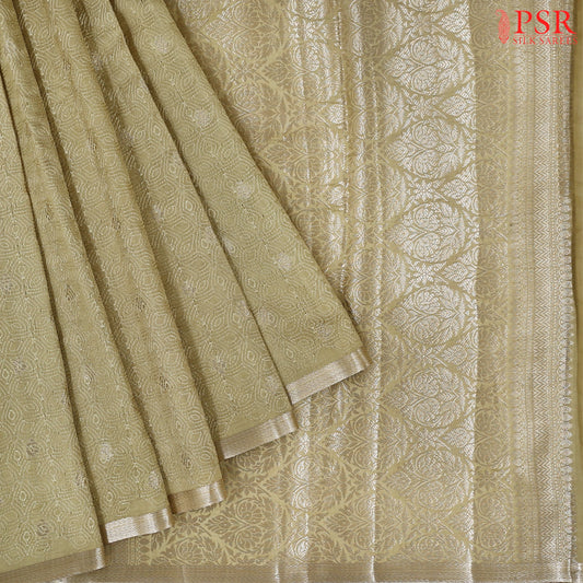 Sand Beige Banarasi Silk Saree