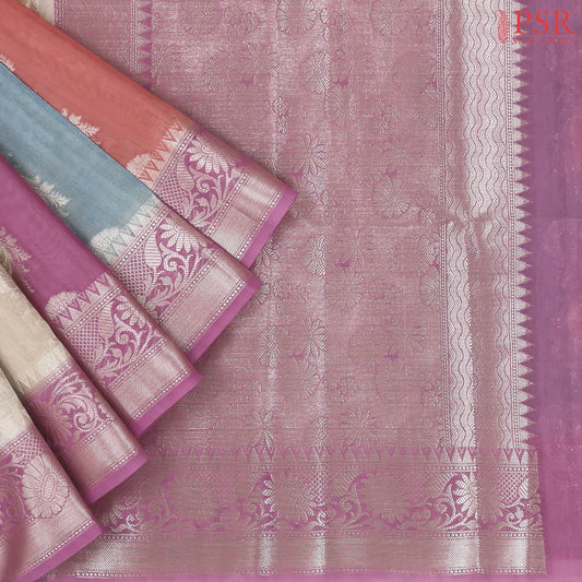 Beige & Multicolor Silk Cotton Saree