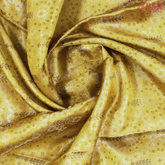 Golden Olive Yellow Kanchipuram Jacquard Tissue Silk Saree