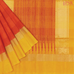 Dark Orange Soft Silk Saree