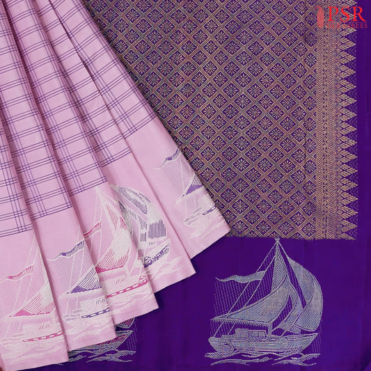 Light Lilac Kanchipuram Silk Saree