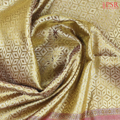 Golden Yellow Kanchipuram Jacquard Tissue Silk Saree