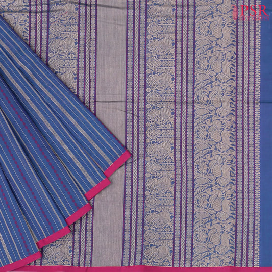 Cobalt Blue Kalakshetra Kovai Cotton Saree