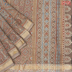 Dark Taupe Jaipur Cotton Printed Saree