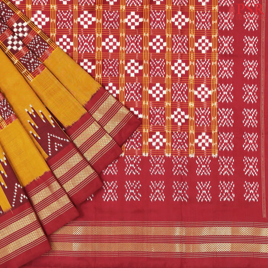 Golden Mustard Pochampally Silk Saree