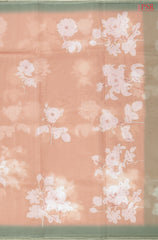 Cantaloupe Orange Organza Embroidery Saree