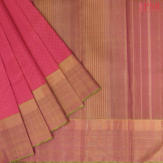 Hot Pink Kanchipuram Silk Saree