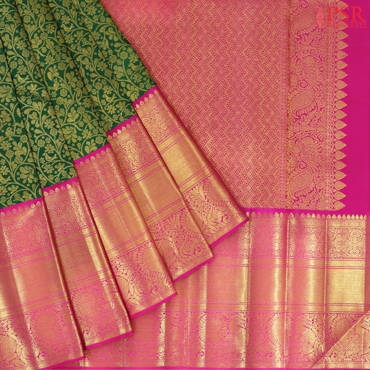 Emerald Green Bridal Kanchipuram Silk Saree