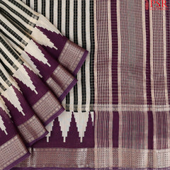 Beige & Black Assam Saree