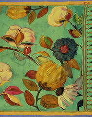 Green Printed Cotton Saree