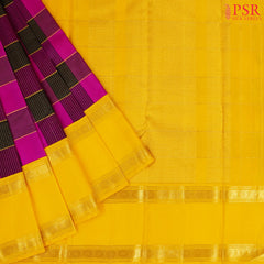 Magenta & Black Kanchipuram Silk Saree