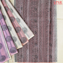 Cream Beige Banaras Tussar Silk Saree