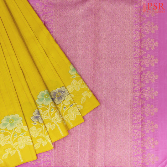 Yellow Kanchipuram Silk Saree