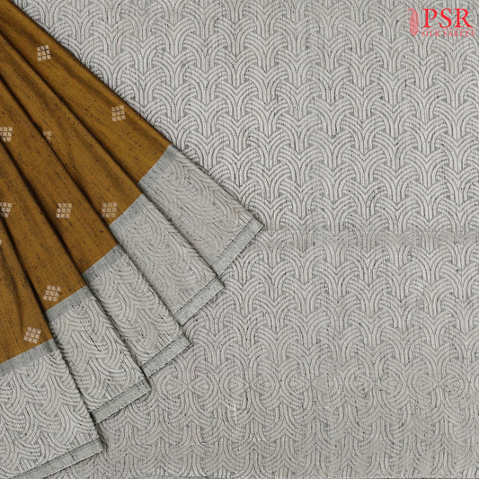 Dark Mustard Jute Art Silk Saree
