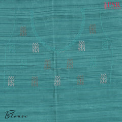Turquoise Blue Kosa Embroidery Saree