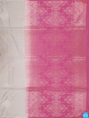 Ecru Grey Soft Art Silk Saree