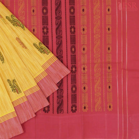 Yellow Kanchi Cotton Saree