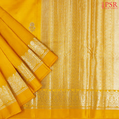 Golden Yellow Chiniya Silk Saree