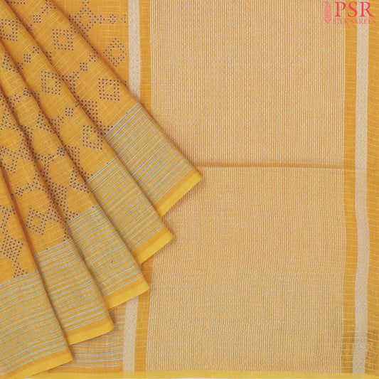 Yellow Linen Saree