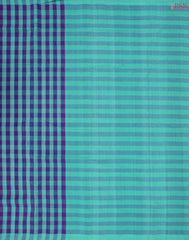 Turquoise Blue & Violet Mangalagiri Cotton Saree