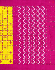 Yellow Pochampally Silk Ikat Saree