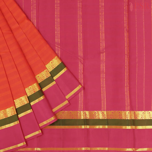 Dark Orange Arani Silk Saree
