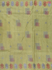 Olive Yellow Semi Tussar Embroidery Saree
