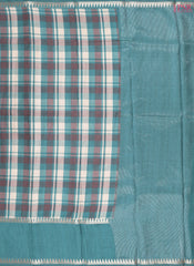 Grey & Teal Semi Tussar Saree