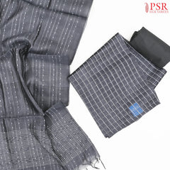 Charcoal Grey Tassar Dress Material