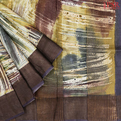 Olive Hues Kadhi Tussar Silk Saree