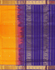 Marigold Orange Cotton Silk Saree