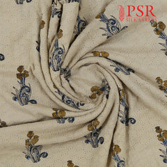 Beige Hacoba Embroidery Running Material