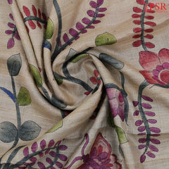 Beige Gicha Kadhi Tussar Silk Saree