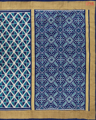 Dark Blue Ikkat Tussar Saree