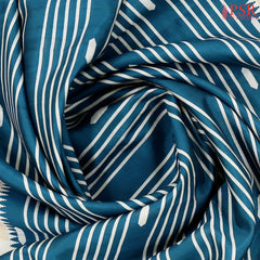 Dark Teal Blue Semi Tussar Saree