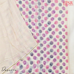 Cream White Mal Mal Cotton Dress Material
