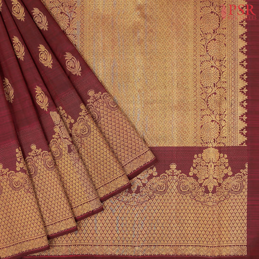 Maroon Kanchipuram Silk Saree