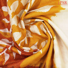 Cream Beige & Tricolor Kadhi Tussar Silk Saree