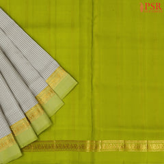 Pearl Grey Arani Silk Saree