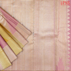 Mustard Yellow & Dusty Rose Kanchipuram Silk Saree