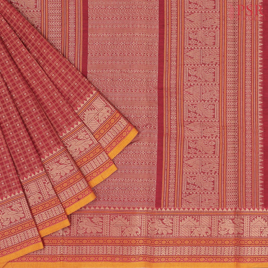 Maroon Kalakshetra Kovai Cotton Saree