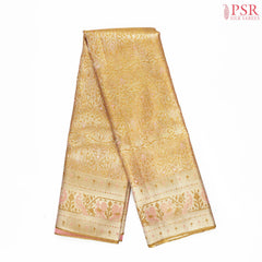 Metallic Gold Kanchipuram Jacquard Tissue Silk Saree