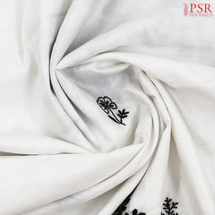 Floral White Semi Dupion Saree